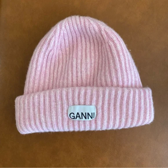 *Like New* GANNI Light Pink (Lilac Sachet) Structured Rib Beanie 💗 - Picture 1 of 5